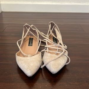 Size 7.5 Steven by Steven madden ballet shoes dust pink wrap around leg